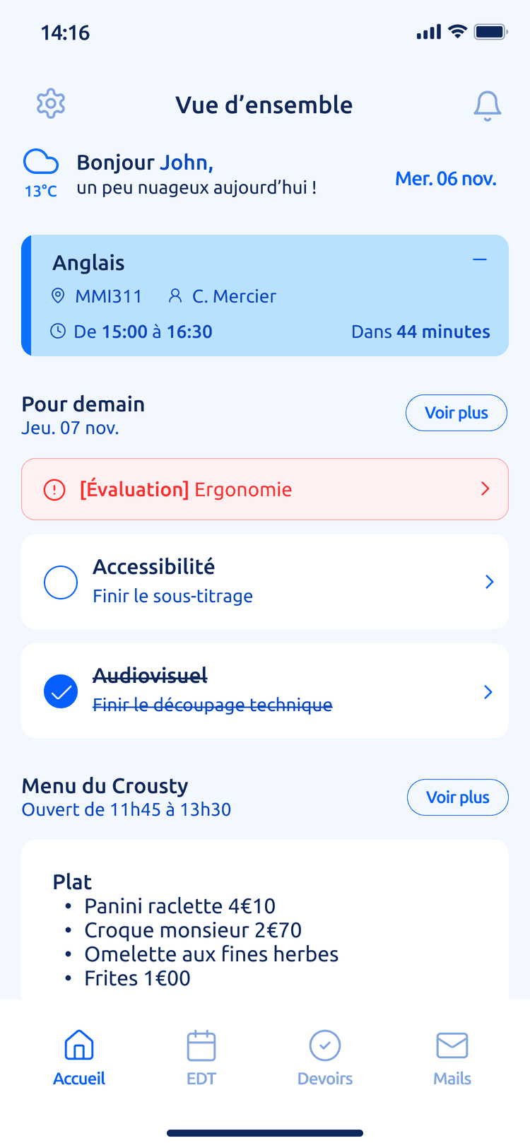 Mockup de l'application