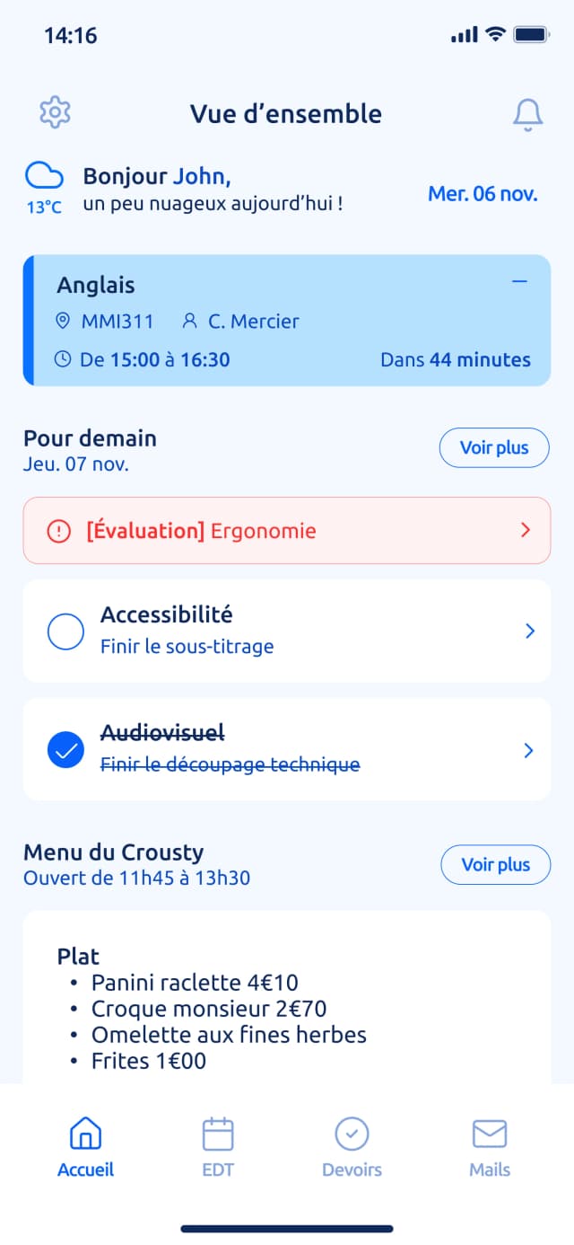 Mockup de l'application
